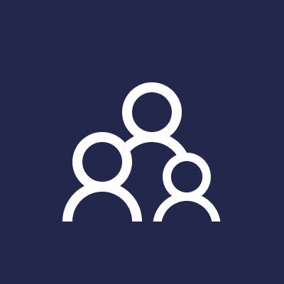 Berkshire Mediation Three white figures on dark blue background.