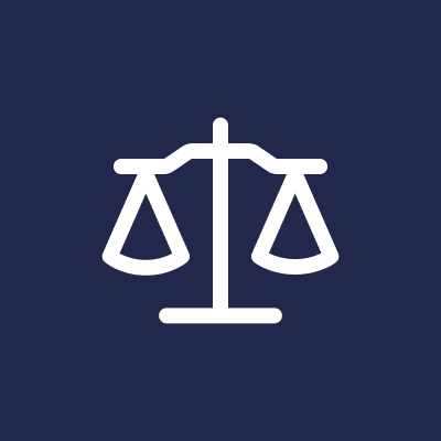 Berkshire Mediation Scale of justice icon on blue background.